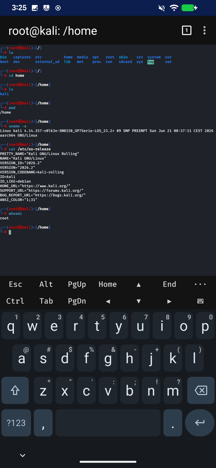 La prima shell Kali root sul OnePlus 7